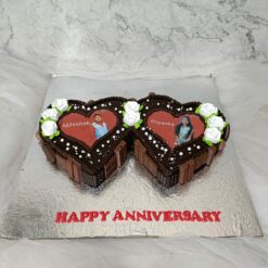 Double Heart Anniversary Cake