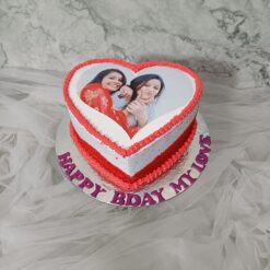 Heart Shape Photo Cake For Friend