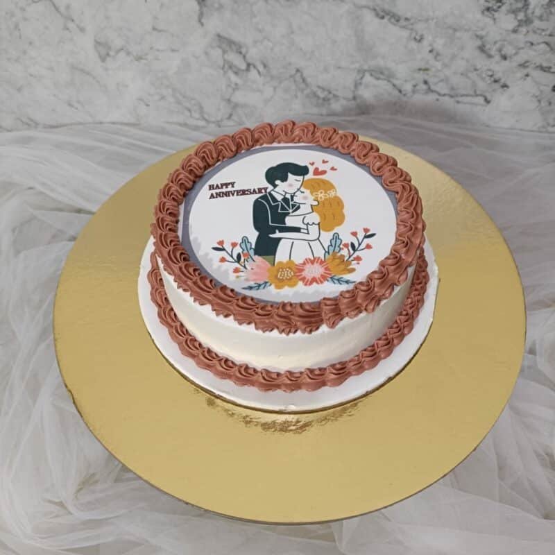 Anniversary Cake Design for Couple