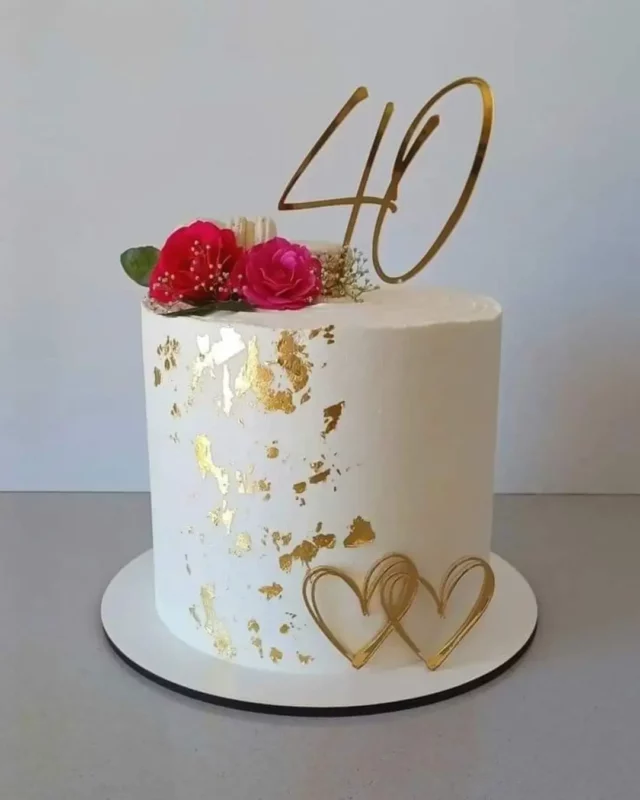 Elegant 40th Birthday Cake