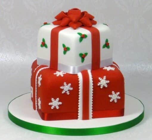2 Tier Christmas Gift Box Cake