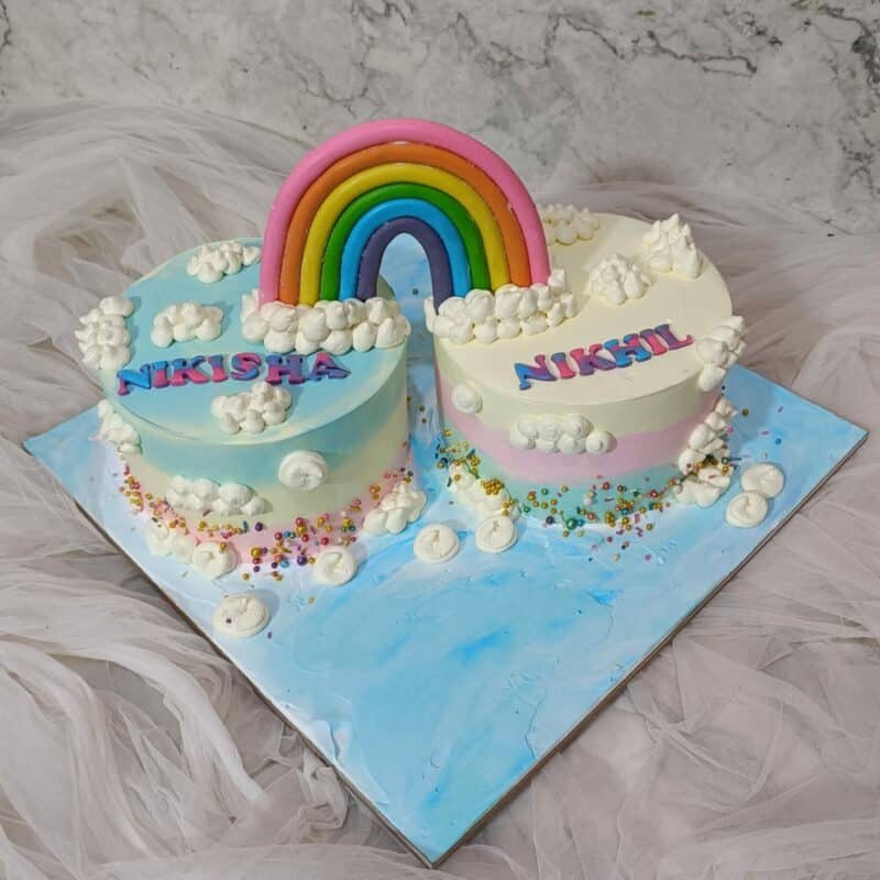 Twins Birthday Rainbow Cake | Yummy Cake