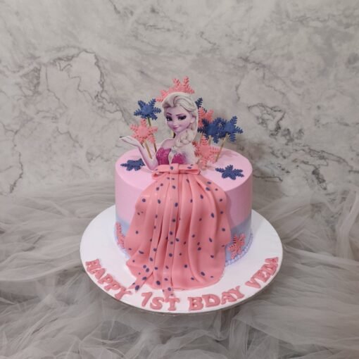 Pink Elsa Cake Design