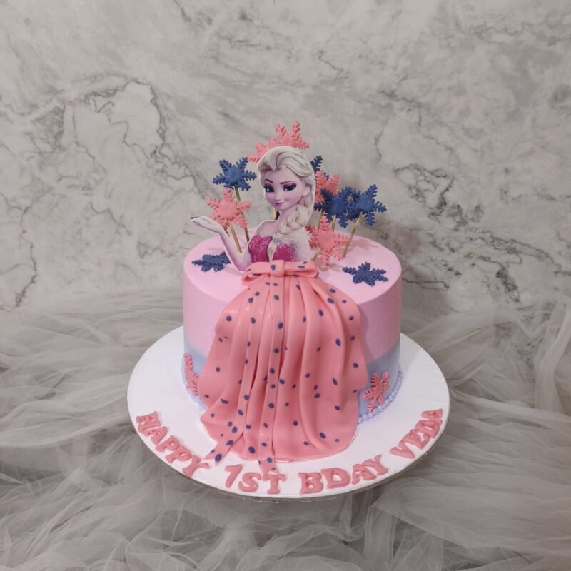 Pink Elsa Cake Design