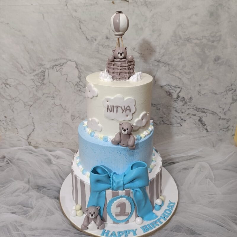Beary First Birthday Cake