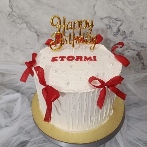 Red Vintage Ribbon Cake